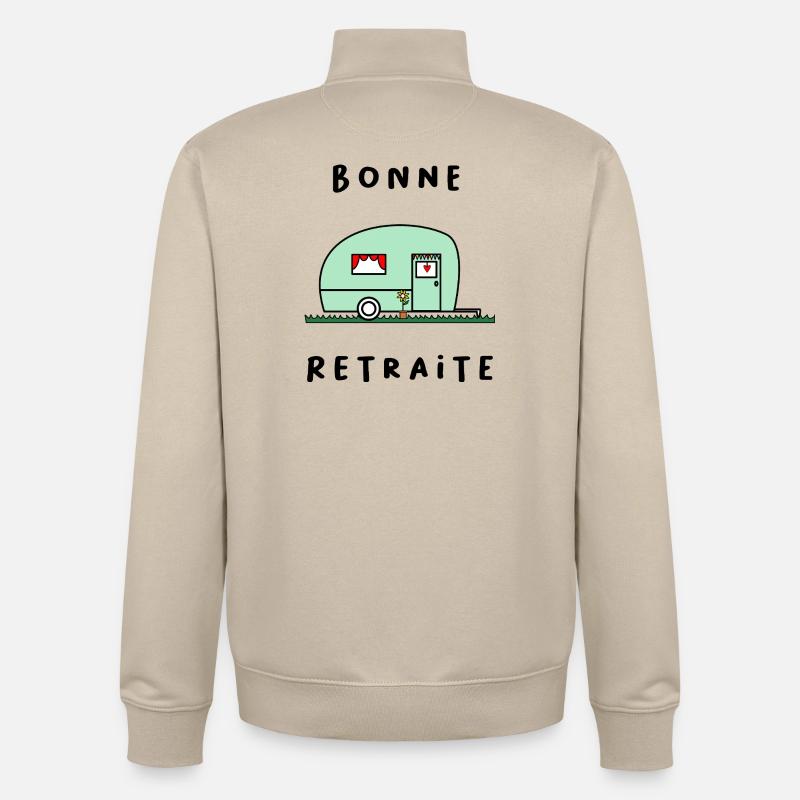 JOYEUSE RETRAITE. RETRAITE. RETRAITEE. RETRAITE - Sweat zippé unisexe en coton bio Stanley/Stella - beige crème