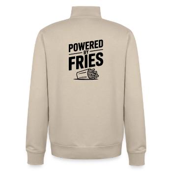 Angetrieben von Fries - Unisex Organic Zip Sweatshirt von Stanley/Stella - Cremebeige - Hinten - AI Model Male 185 dark (185cm)
