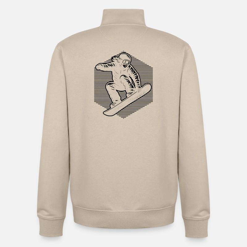 Conception de snowboarder - Sweat zippé unisexe en coton bio Stanley/Stella - beige crème