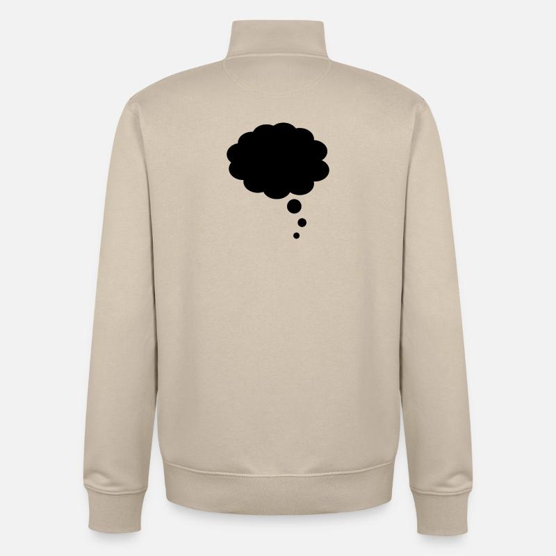 Bulle de pensée - Sweat zippé unisexe en coton bio Stanley/Stella - beige crème