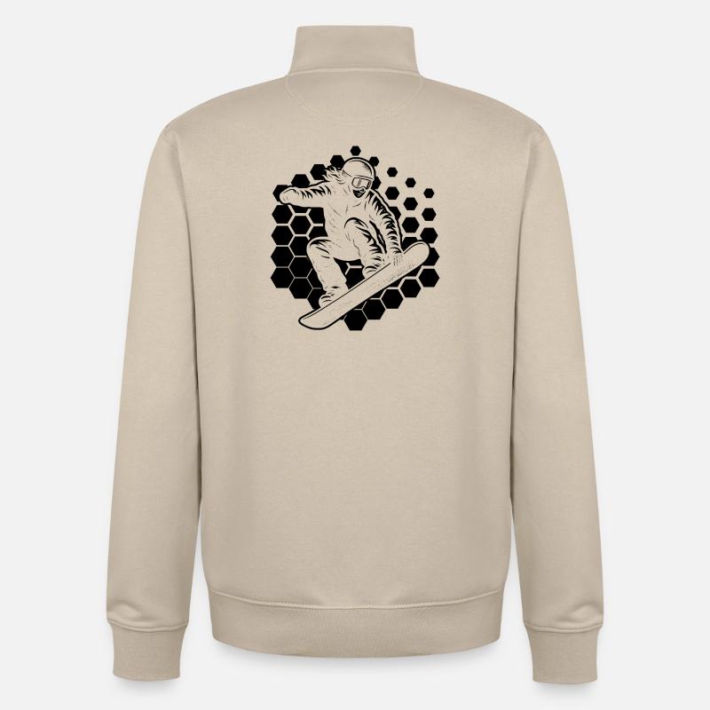 Graphisme de snowboard pour snowboard - Sweat zippé unisexe en coton bio Stanley/Stella - beige crème