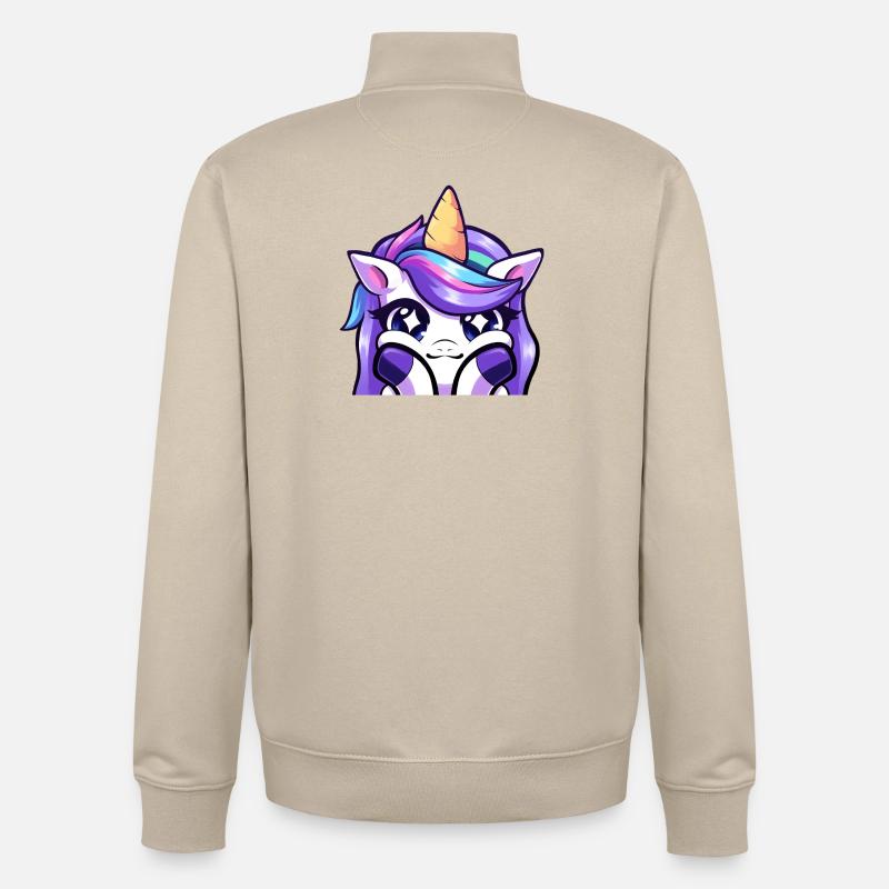 Lya-Einhorn Wow - Unisex Organic Zip Sweatshirt von Stanley/Stella - Cremebeige