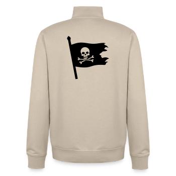 Piraten Totenkopf Jolly Roger - Unisex Organic Zip Sweatshirt von Stanley/Stella - Cremebeige - Hinten - AI Model Male 185 dark (185cm)