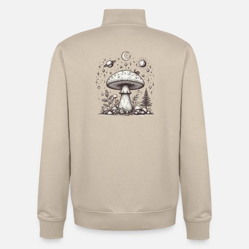 Toadstool Mushroom Psilo - Unisex Organic Zip Sweatshirt by Stanley/Stella - desert dust