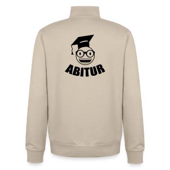Abitur pour étudiants nerds - Sweat zippé unisexe en coton bio Stanley/Stella - beige crème - Dos - AI Model Male 185 dark (185cm)
