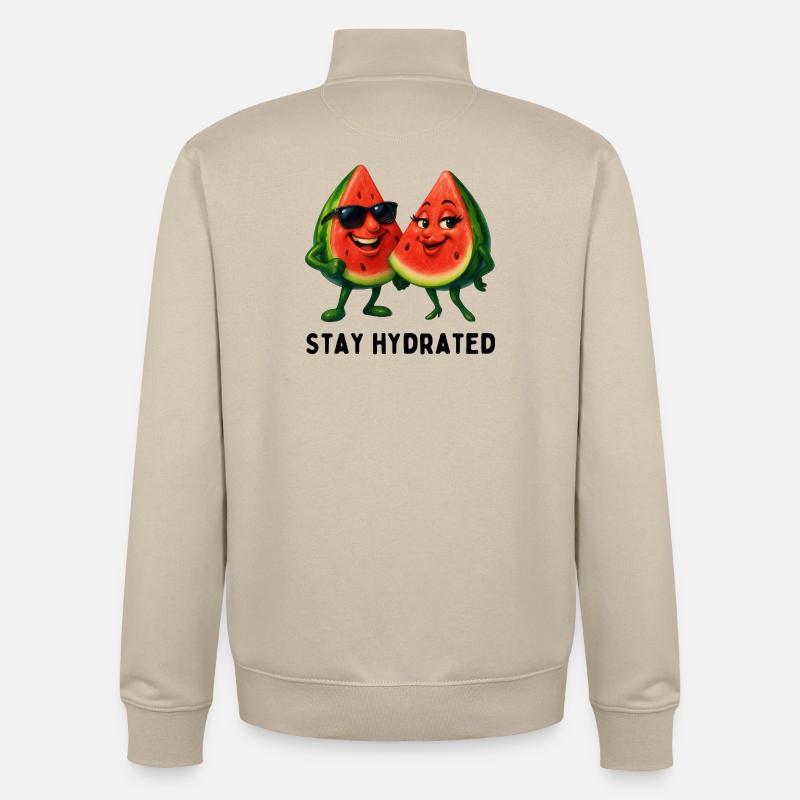 Duo pastèque au soleil - Sweat zippé unisexe en coton bio Stanley/Stella - beige crème