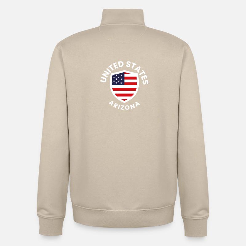 Arizona Shield mit der US-Flagge - Unisex Organic Zip Sweatshirt von Stanley/Stella - Cremebeige
