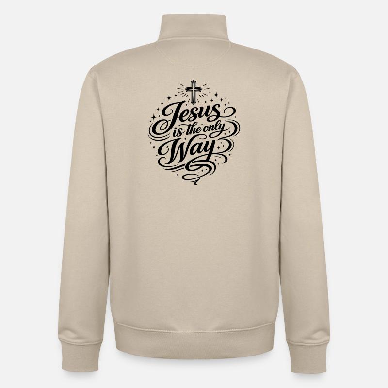Jésus est la seule voie - Sweat zippé unisexe en coton bio Stanley/Stella - beige crème