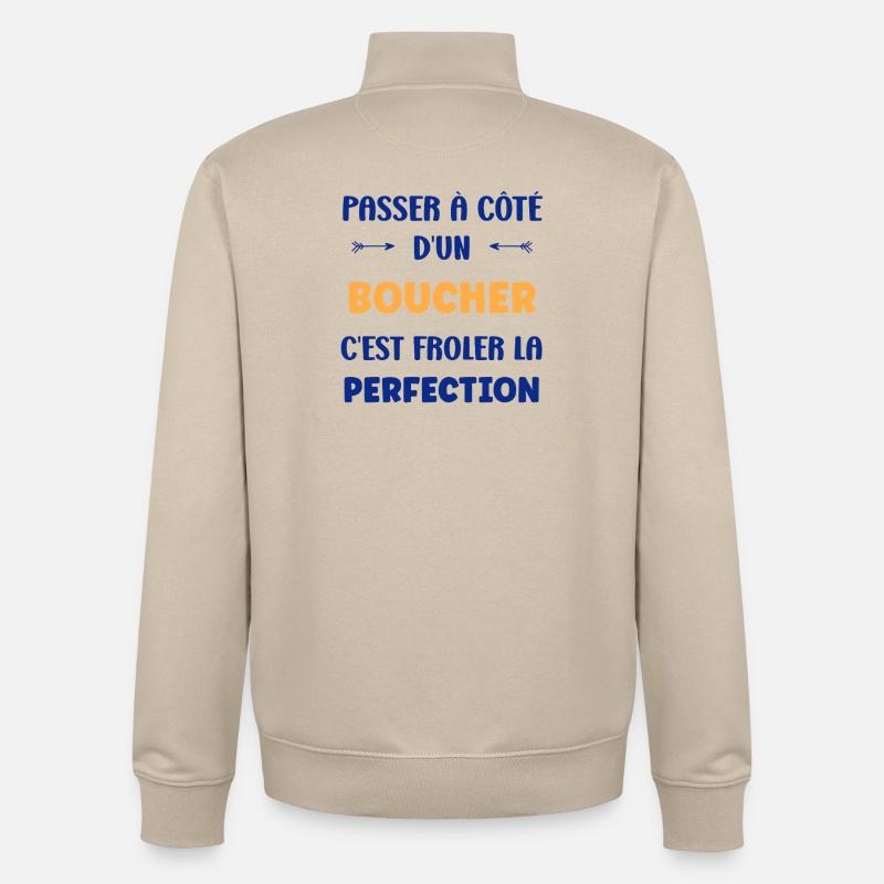 An einem Metzger vorbeigehen - Unisex Organic Zip Sweatshirt von Stanley/Stella - Cremebeige