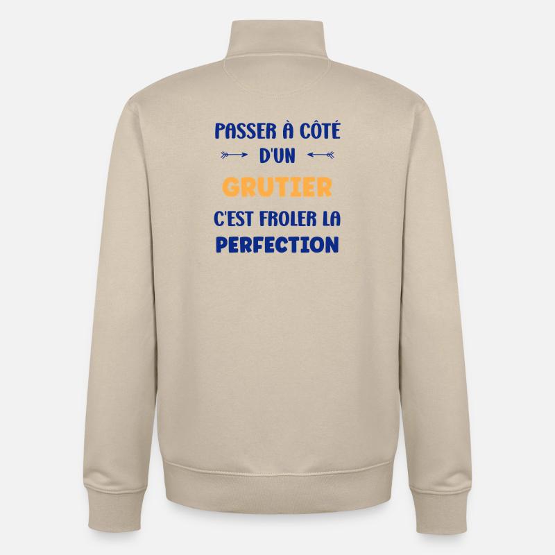Passing by a crane operator - Unisex Organic Zip Sweatshirt by Stanley/Stella - desert dust