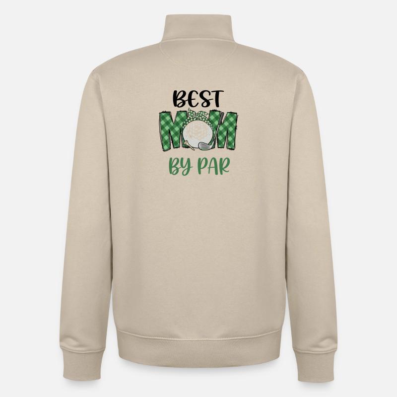 Best Mom by Par Golf Tee - Unisex Organic Zip Sweatshirt by Stanley/Stella - desert dust