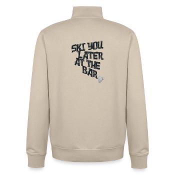 Ski You Later at the Bar – Skiing Après-Ski - Unisex Organic Zip Sweatshirt by Stanley/Stella - desert dust - Back - AI Model Male 185 dark (185cm)