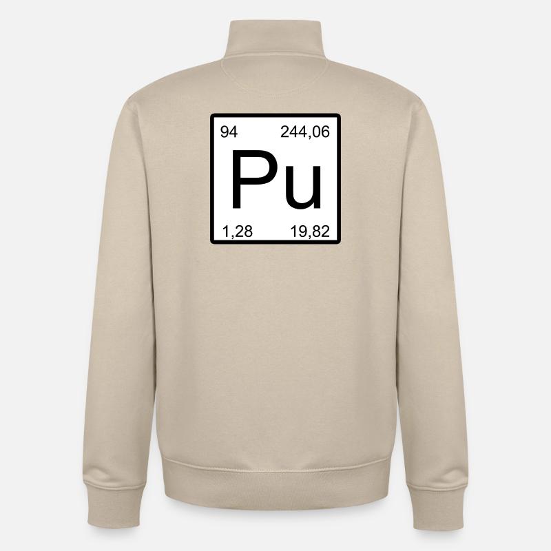 Conception de l’élément de plutonium Pu - Sweat zippé unisexe en coton bio Stanley/Stella - beige crème