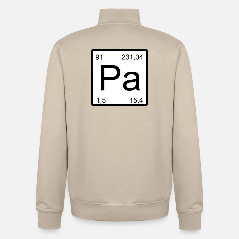 Protactinium Pa Element Typography - Unisex Organic Zip Sweatshirt by Stanley/Stella - desert dust
