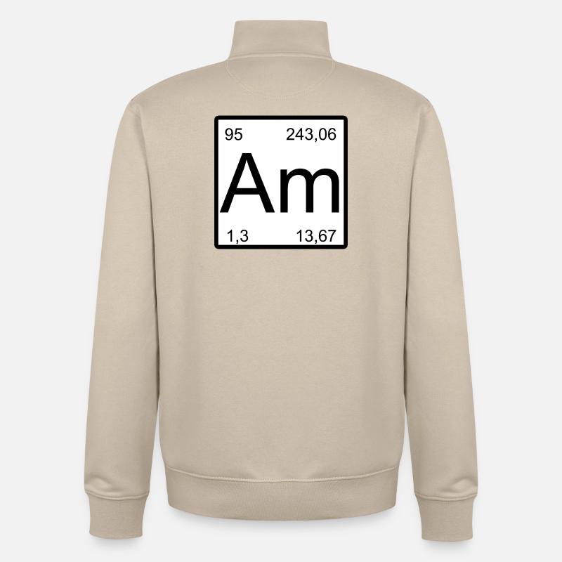 Americium Am Element Typography - Unisex Organic Zip Sweatshirt by Stanley/Stella - desert dust