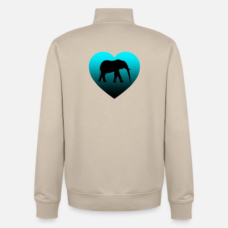 Éléphant - Sweat zippé unisexe en coton bio Stanley/Stella - beige crème