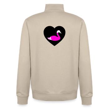 cygne - Sweat zippé unisexe en coton bio Stanley/Stella - beige crème - Dos - AI Model Male 185 dark (185cm)