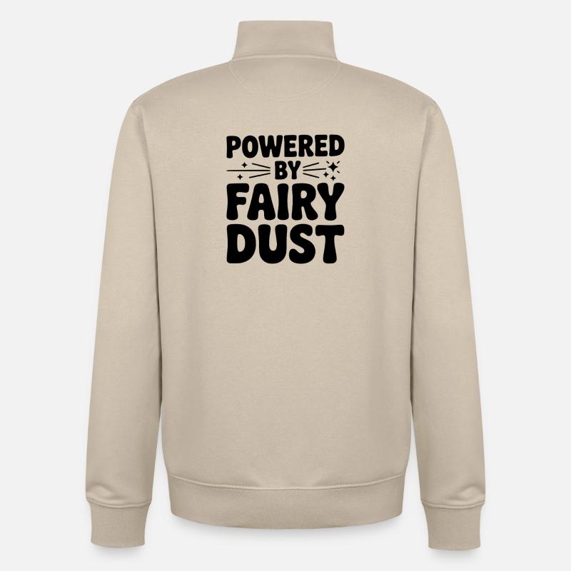 Propulsé par la poussière de fée - Sweat zippé unisexe en coton bio Stanley/Stella - beige crème