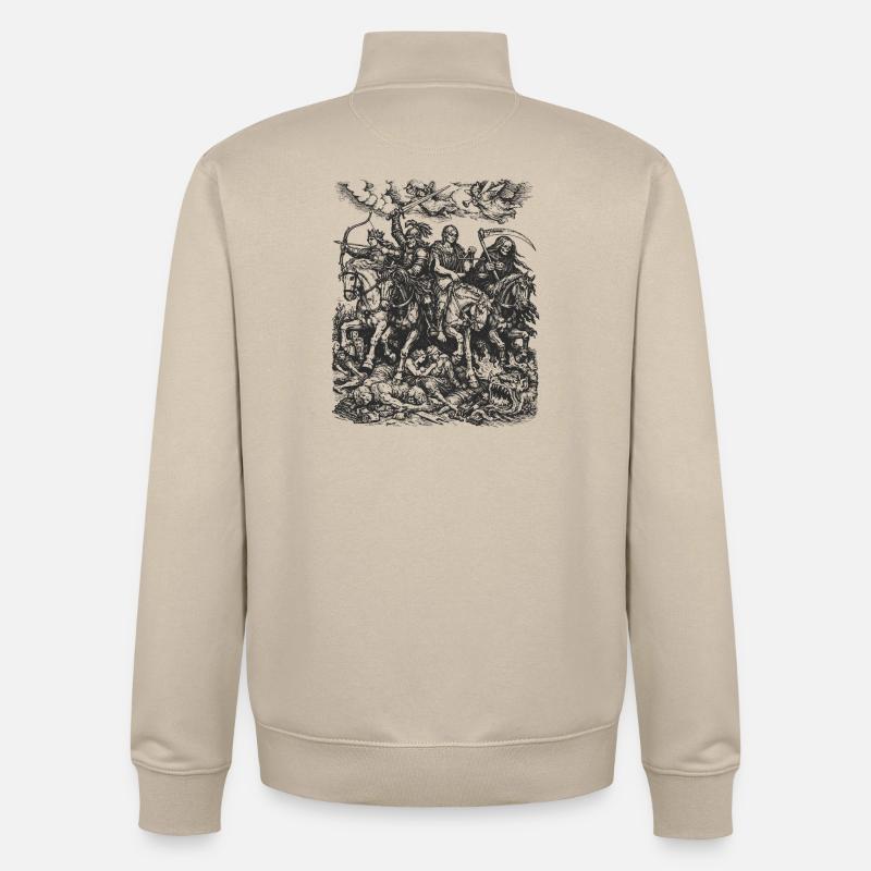 Vier Reiter der Apokalypse - Unisex Organic Zip Sweatshirt von Stanley/Stella - Cremebeige