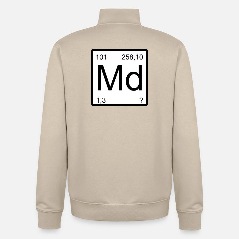 Monogramme de l’élément Md Mendelevium - Sweat zippé unisexe en coton bio Stanley/Stella - beige crème