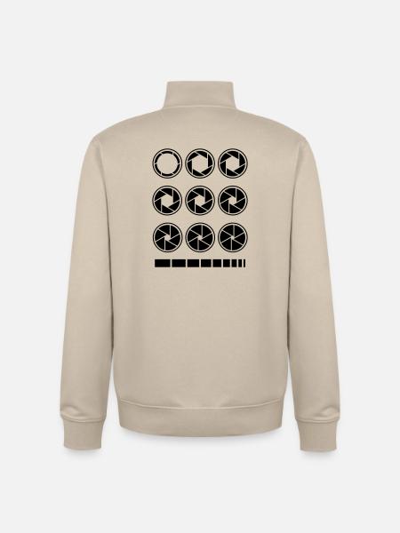 aperture exposure time camera photography - Unisex Organic Zip Sweatshirt by Stanley/Stella - desert dust