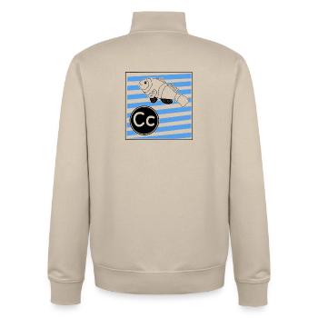 C for Clownfish - Unisex Organic Zip Sweatshirt by Stanley/Stella - desert dust - Back - AI Model Male 185 dark (185cm)