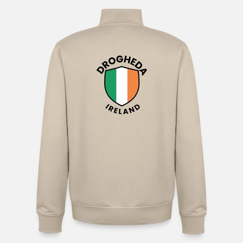 Bouclier d’Irlande de Drogheda - Sweat zippé unisexe en coton bio Stanley/Stella - beige crème