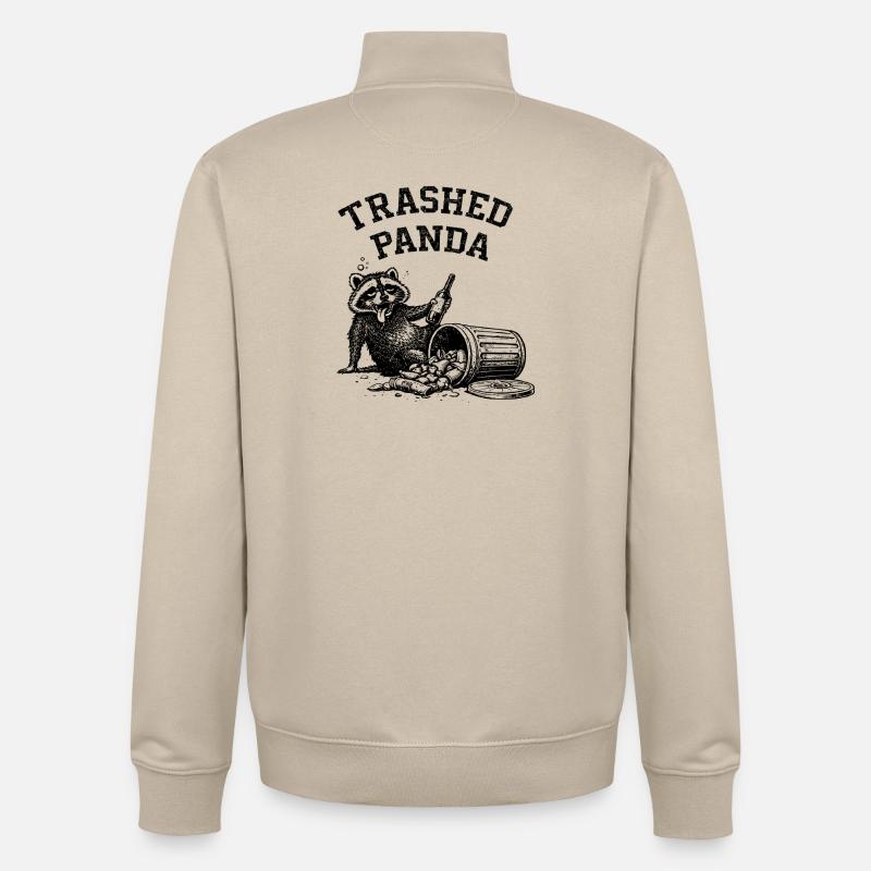 Trashed Panda - Unisex Organic Zip Sweatshirt von Stanley/Stella - Cremebeige