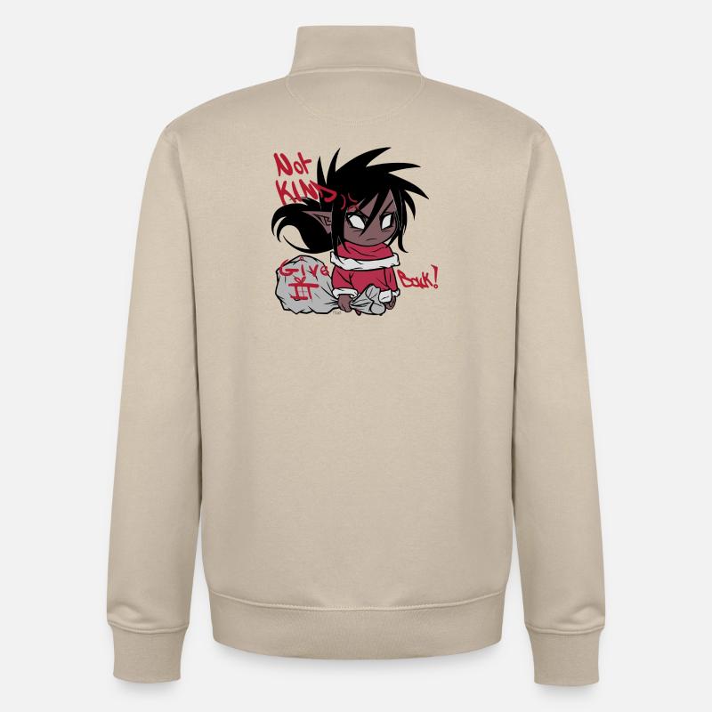 Chibi de Noël - Sweat zippé unisexe en coton bio Stanley/Stella - beige crème