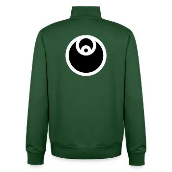 Emblème circulaire rempli - Sweat zippé unisexe en coton bio Stanley/Stella - vert bouteille - Dos - AI Model Male 185 dark (185cm)