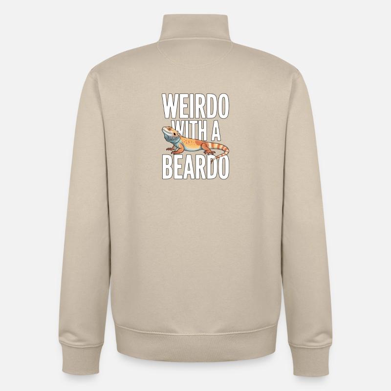 Weirdo mit Bartkind - Unisex Organic Zip Sweatshirt von Stanley/Stella - Cremebeige
