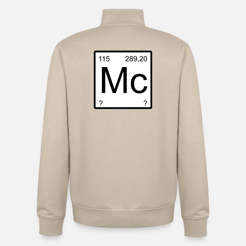 Bloc à éléments minimaux Moscovium - Sweat zippé unisexe en coton bio Stanley/Stella - beige crème