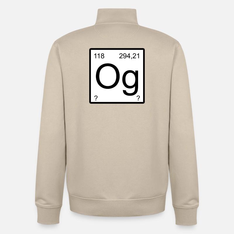 Oganesson Og Element Grafik Periodensystem - Unisex Organic Zip Sweatshirt von Stanley/Stella - Cremebeige
