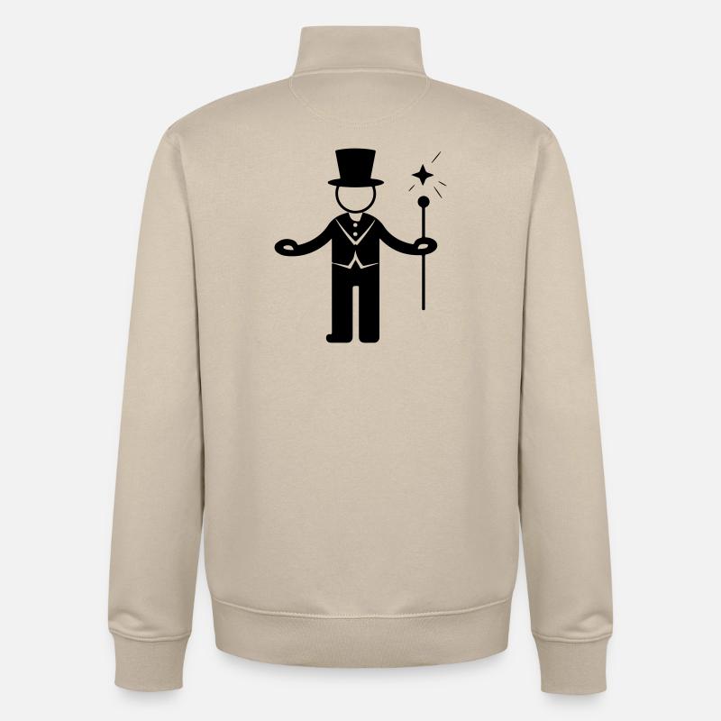 Cirque Magicien Magicien - Sweat zippé unisexe en coton bio Stanley/Stella - beige crème