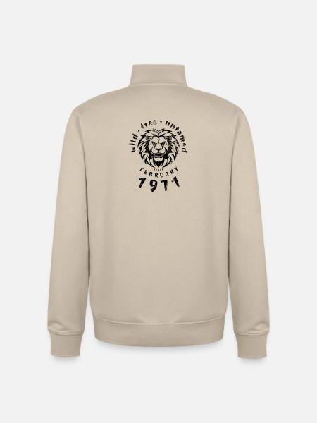 Wild, free & untamed since 02/1971 - Unisex Organic Zip Sweatshirt by Stanley/Stella - desert dust