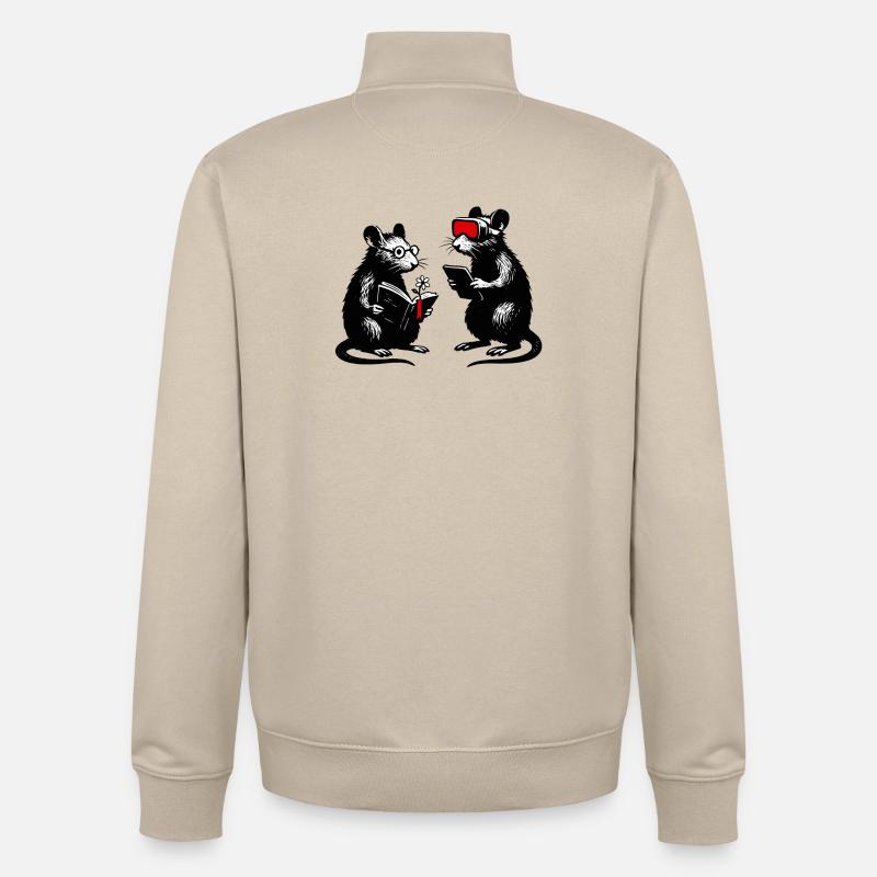 Leseratten im Tech Dialog VR - Unisex Organic Zip Sweatshirt von Stanley/Stella - Cremebeige