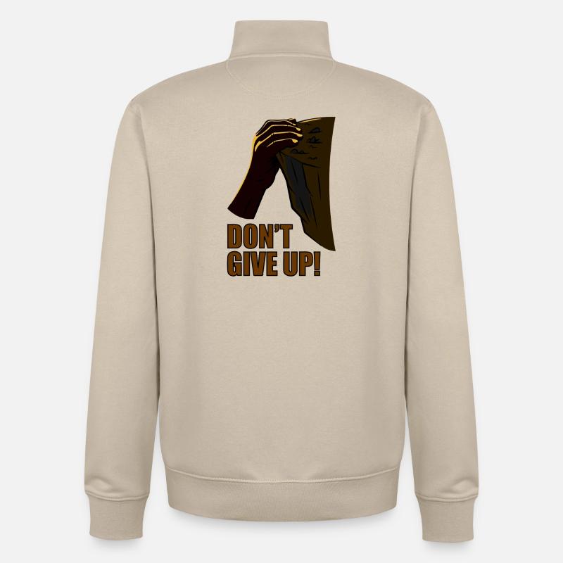 N’abandonnez pas : déchirez le doute - Sweat zippé unisexe en coton bio Stanley/Stella - beige crème