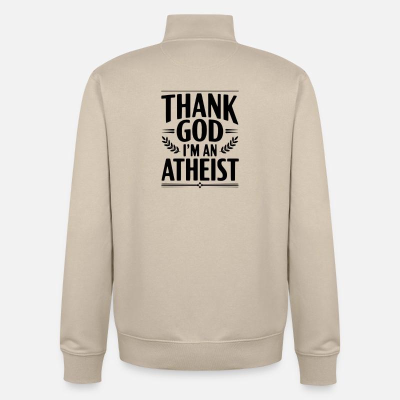 Gott sei Dank bin ich Atheist - Unisex Organic Zip Sweatshirt von Stanley/Stella - Cremebeige
