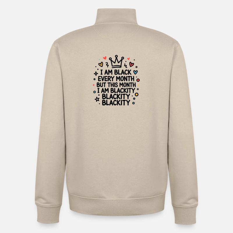 Déclaration d’Autonomisation de la Noirceur Noirceur - Sweat zippé unisexe en coton bio Stanley/Stella - beige crème