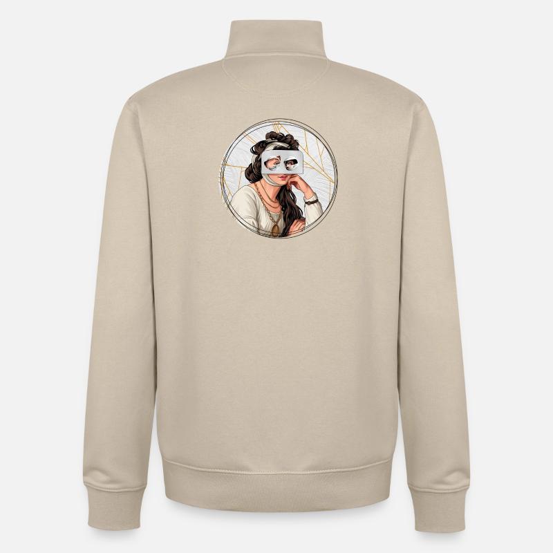 Illustration // Blick durch Medikamente - Unisex Organic Zip Sweatshirt von Stanley/Stella - Cremebeige