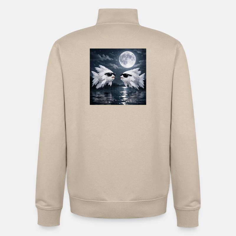 Federfisch - Unisex Organic Zip Sweatshirt von Stanley/Stella - Cremebeige
