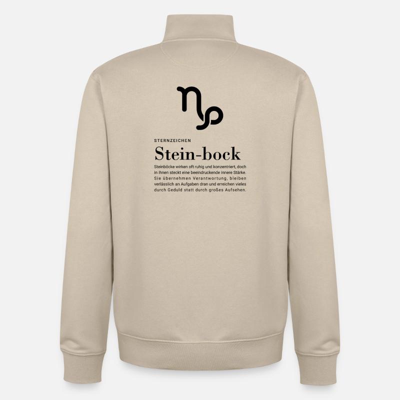 Sternzeichen Steinbock - Unisex Organic Zip Sweatshirt von Stanley/Stella - Cremebeige
