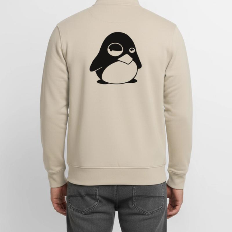 Grumpy Tux – Drôle de Penguin Linux pour les geeks Sweat zippé unisexe en coton bio Stanley/Stella