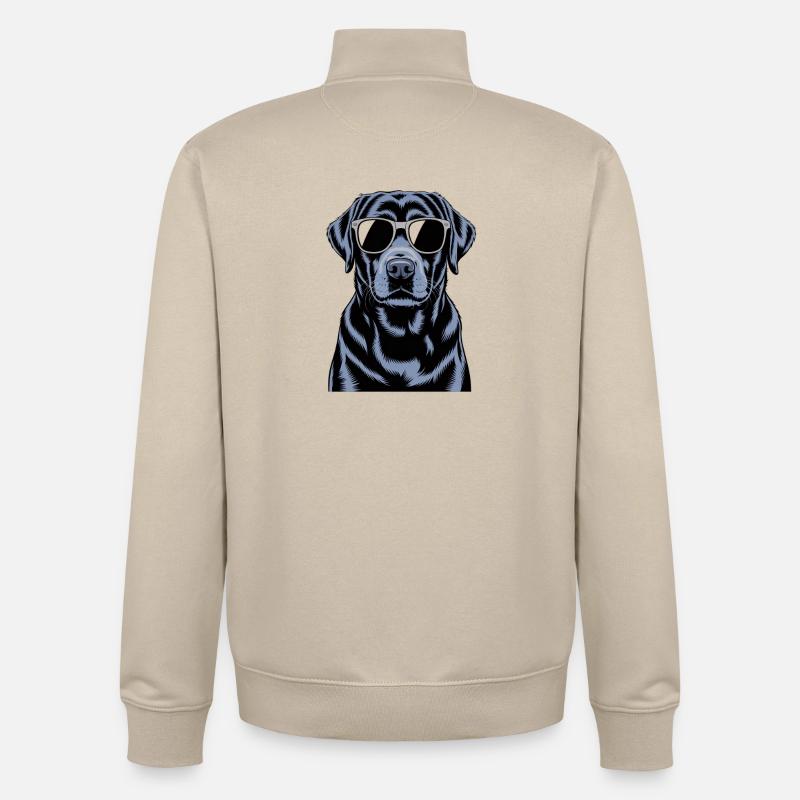 Schwarzer Labrador  - Unisex Organic Zip Sweatshirt von Stanley/Stella - Cremebeige
