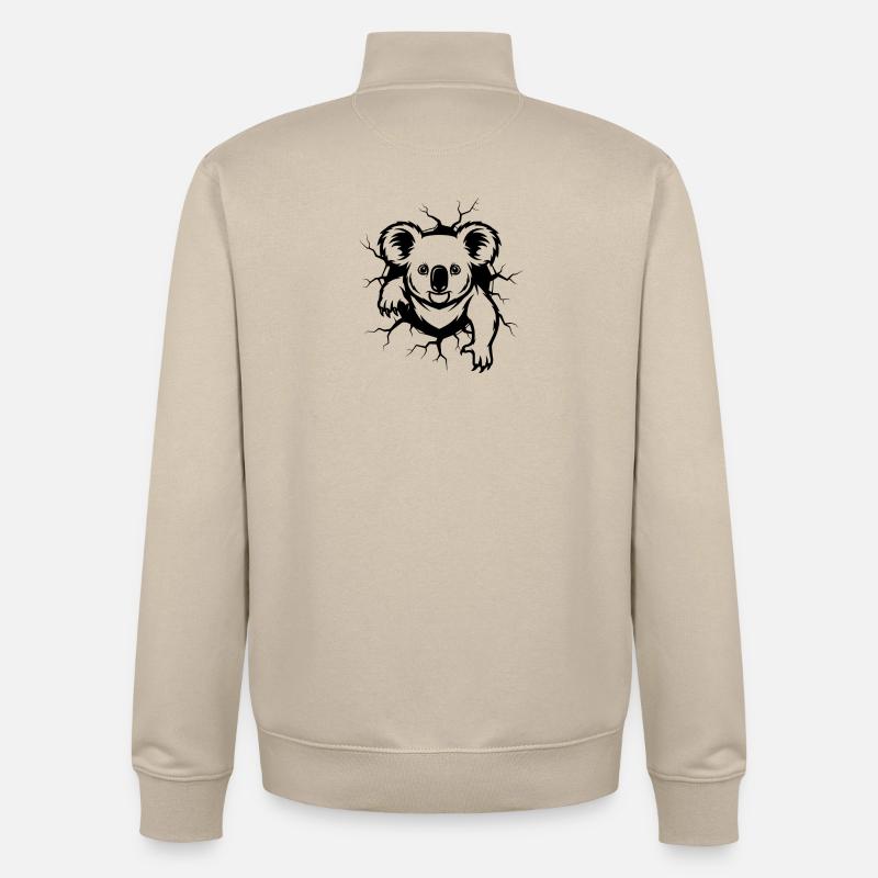 Koala Wanddurchbruch – Cooles Tier Wandbruch - Unisex Organic Zip Sweatshirt von Stanley/Stella - Cremebeige