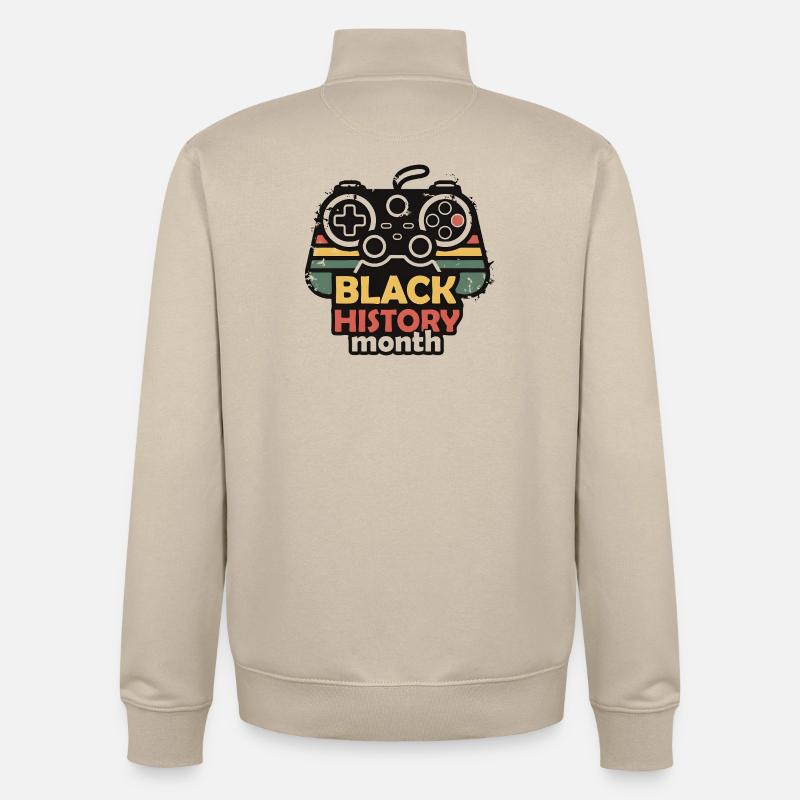 Black History Month Gaming-Controller Retro - Unisex Organic Zip Sweatshirt von Stanley/Stella - Cremebeige