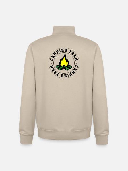 Camping Team Lagerfeuer - Unisex Organic Zip Sweatshirt von Stanley/Stella - Cremebeige