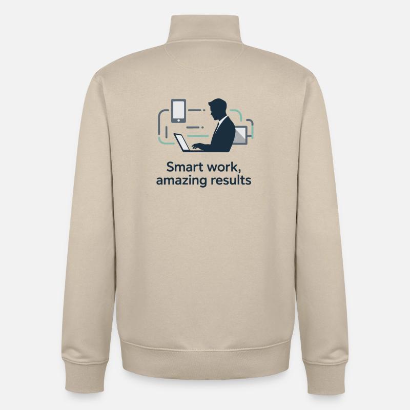 Smart Work Tech Silhouette - Unisex Organic Zip Sweatshirt von Stanley/Stella - Cremebeige