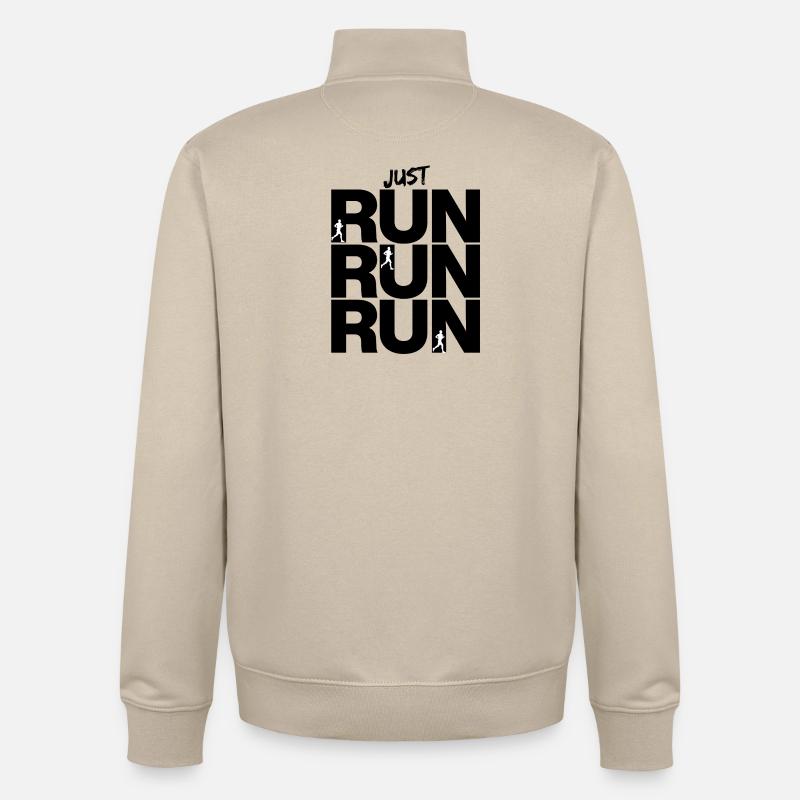 COURS, COURS, COURS – VAS-Y ! - Sweat zippé unisexe en coton bio Stanley/Stella - beige crème
