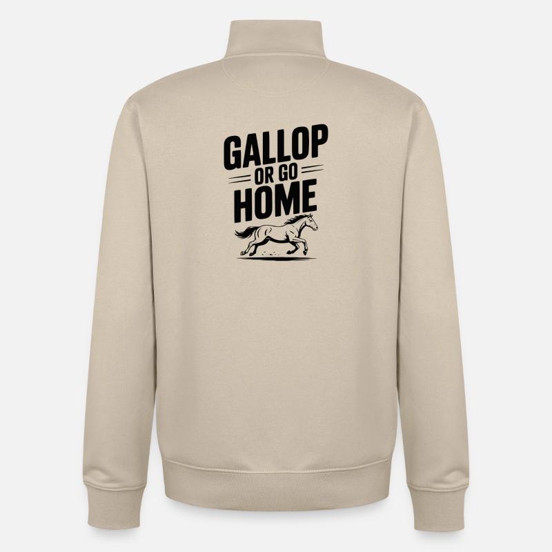Galoppieren oder nach Hause gehen - Unisex Organic Zip Sweatshirt von Stanley/Stella - Cremebeige